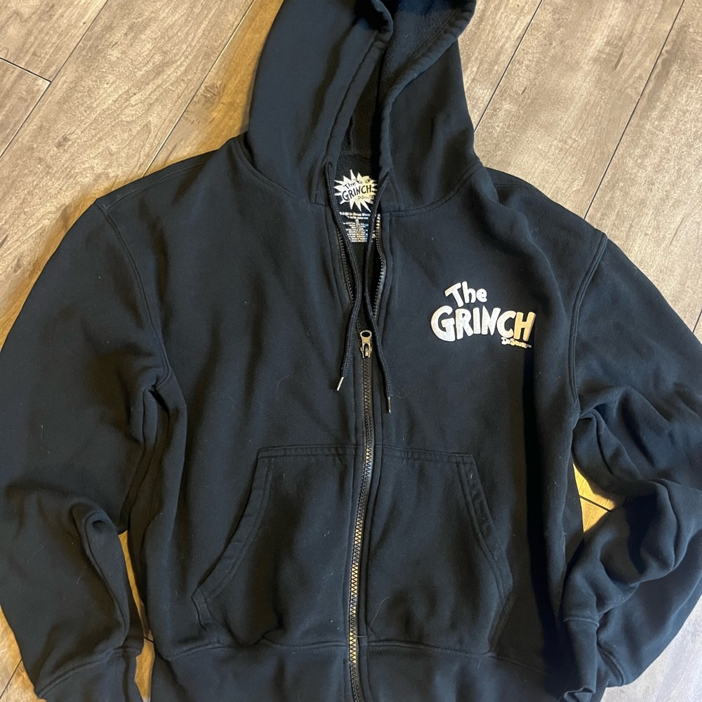 Dr. Seuss Black Grinch Zip-Up
